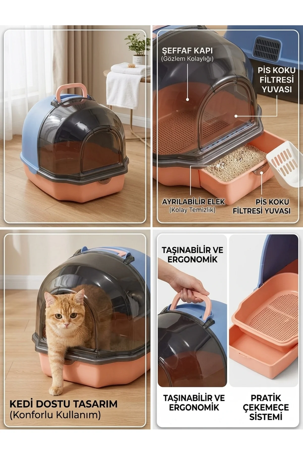 MSP-202 Premium Kapalı Kedi Tuvaleti | Geniş ve Şeffaf Kapaklı Tasarım MSP-202 Premium Kapalı Kedi Tuvaleti | Geniş ve Şeffaf Kapaklı Tasarım