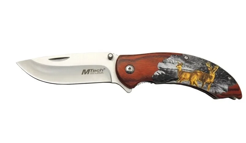 Mtech Y13 G Kahverengi Kamp Çakı 20cm- Yarı Otomatik, Kemerlkli, 