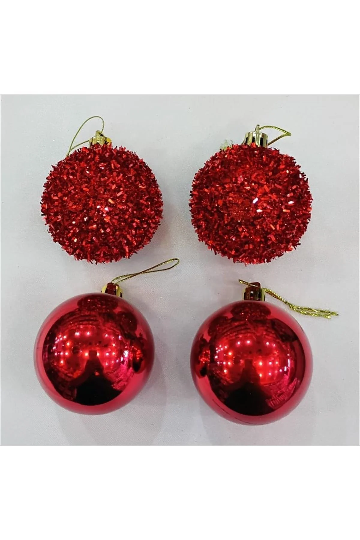 MTXDPN 16 Adet Kırmızı Renkli Cici Top Yılbaşı (194550) Ağaç Süsü