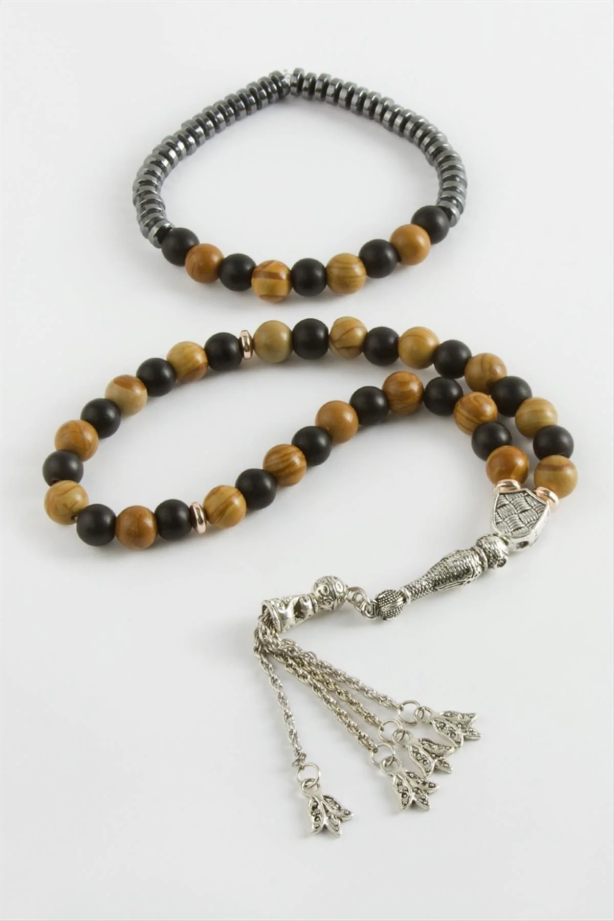 MTXDPN 2li Jasper Doğal Taş Bileklik (170617) Tesbih Set-Kahveren