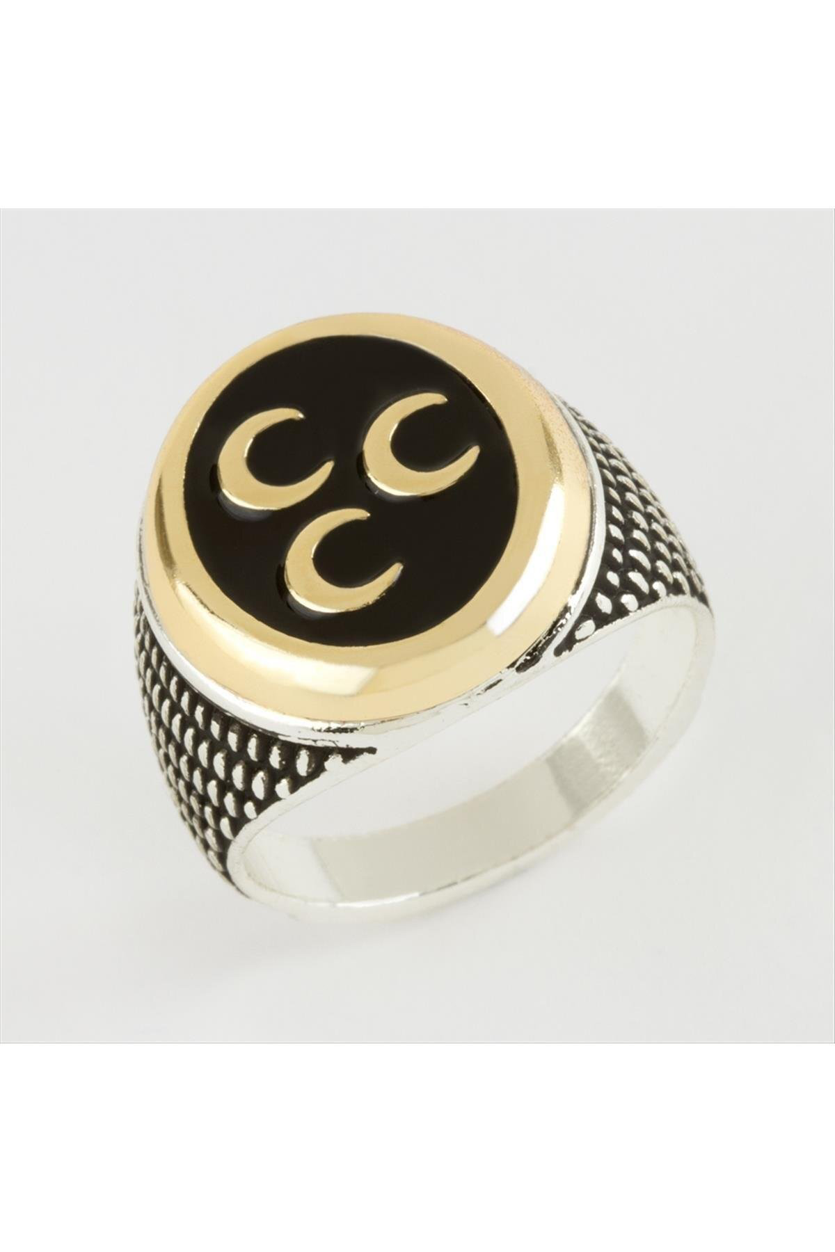 MTXDPN 3 Hilal Metal (180802) Erkek Yüzük-Sarı