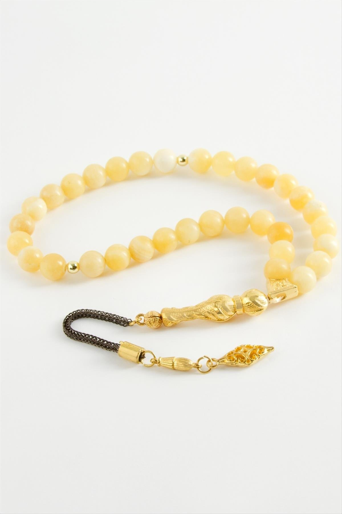 MTXDPN Akik Doğaltaş Tesbih (163053) 8 mm-Sarı