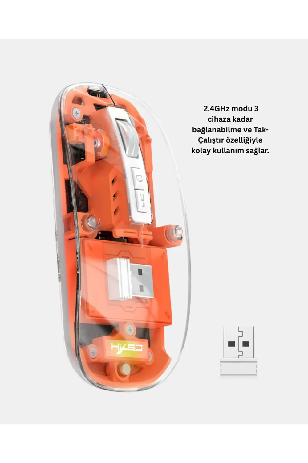 MTXDPN Bluetooth 5.0 & 2.4GHz Kablosuz Fare – 3 Cihaz Bağlantılı,