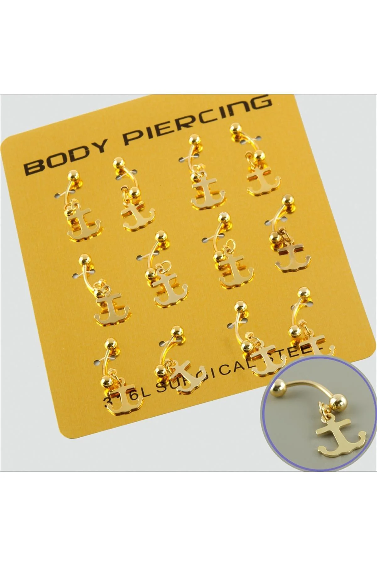 MTXDPN Çapa Çelik Piercing (160000) 1 Adet-Siyah