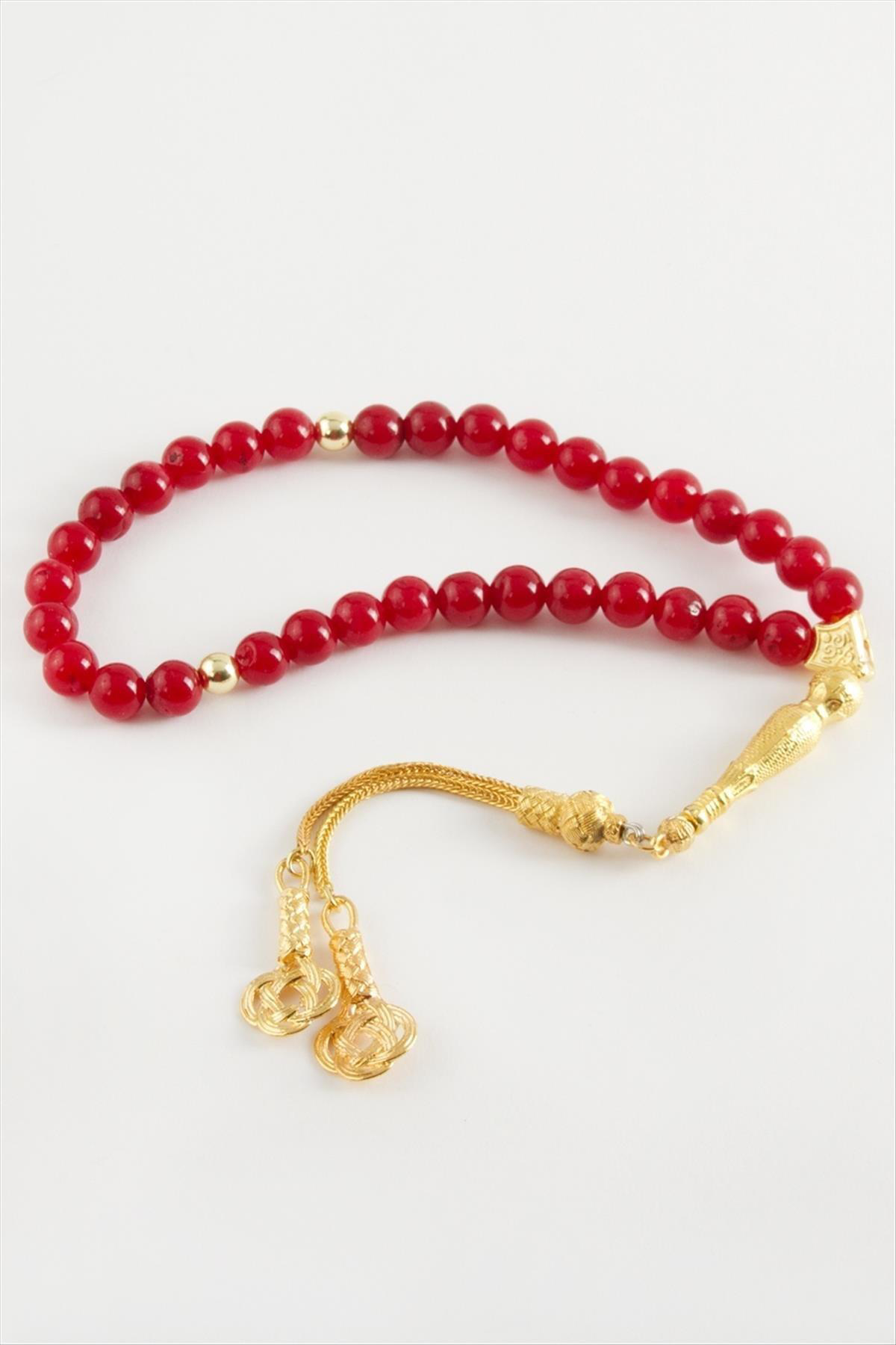 MTXDPN Ceyt Taşı Tesbih (01745) 8 mm-Kırmızı