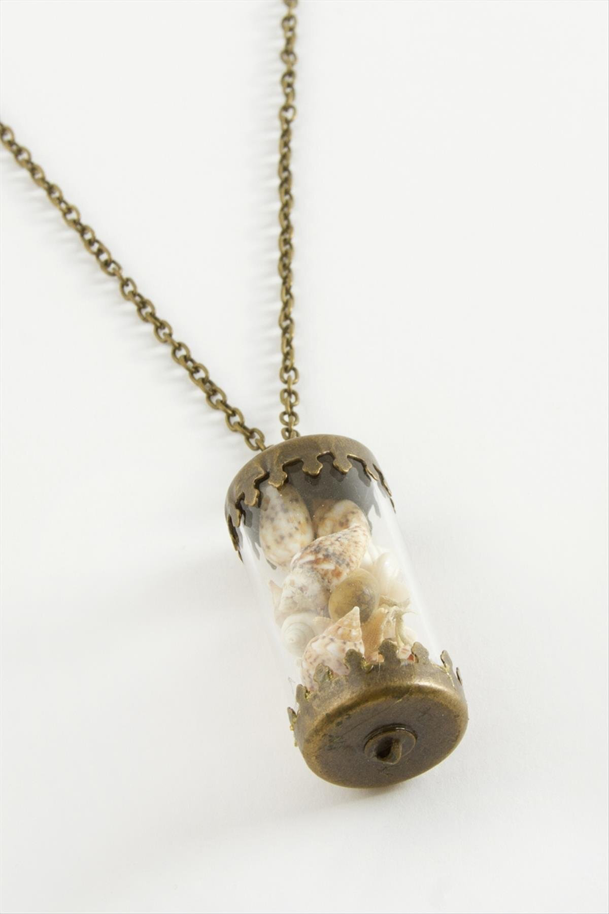 MTXDPN Deniz Kabuğu Fanus (161201) Canlı Kolye-Antik