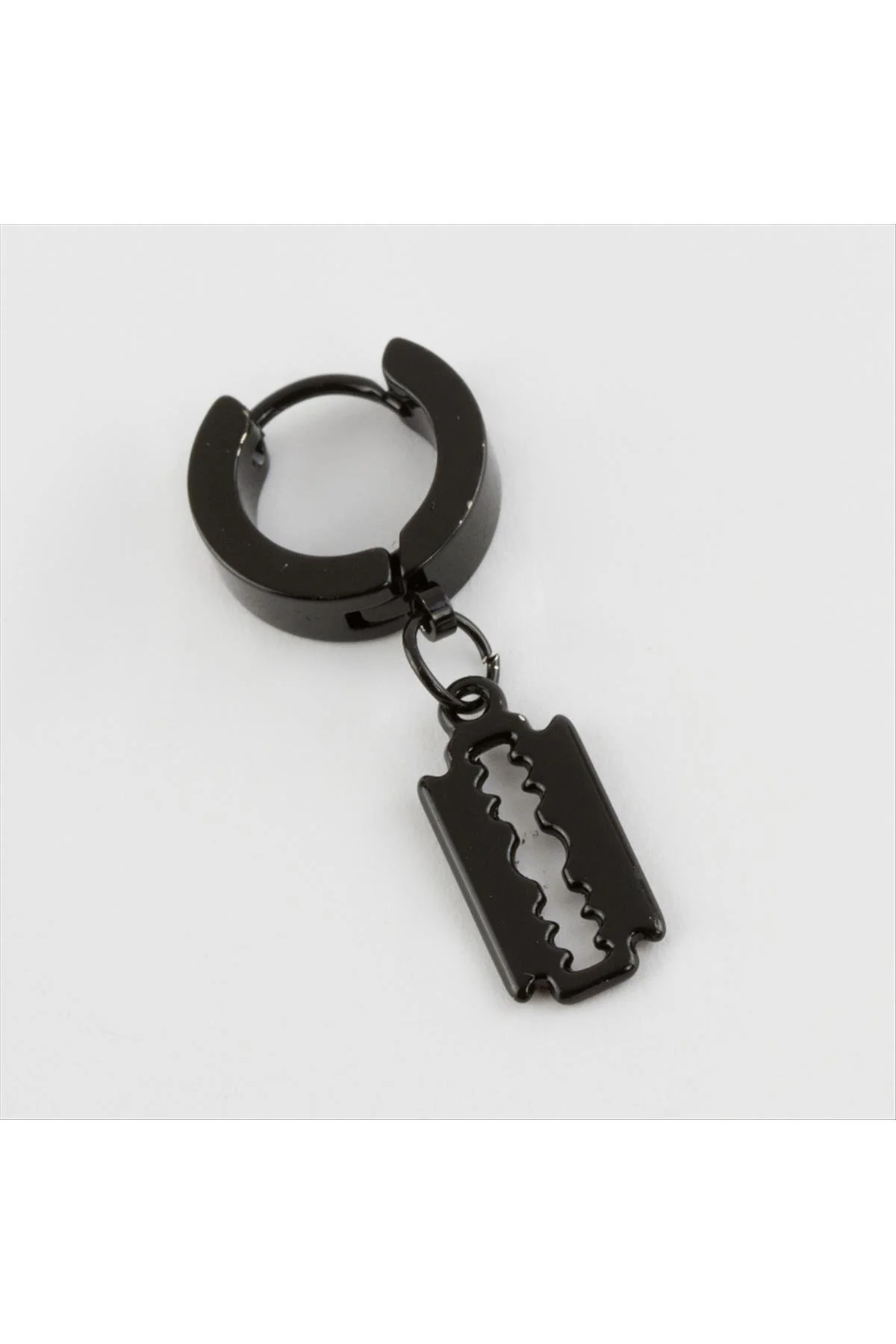 MTXDPN Jilet Figürlü Çelik Erkek Küpe (162451) 1 Adet-Siyah