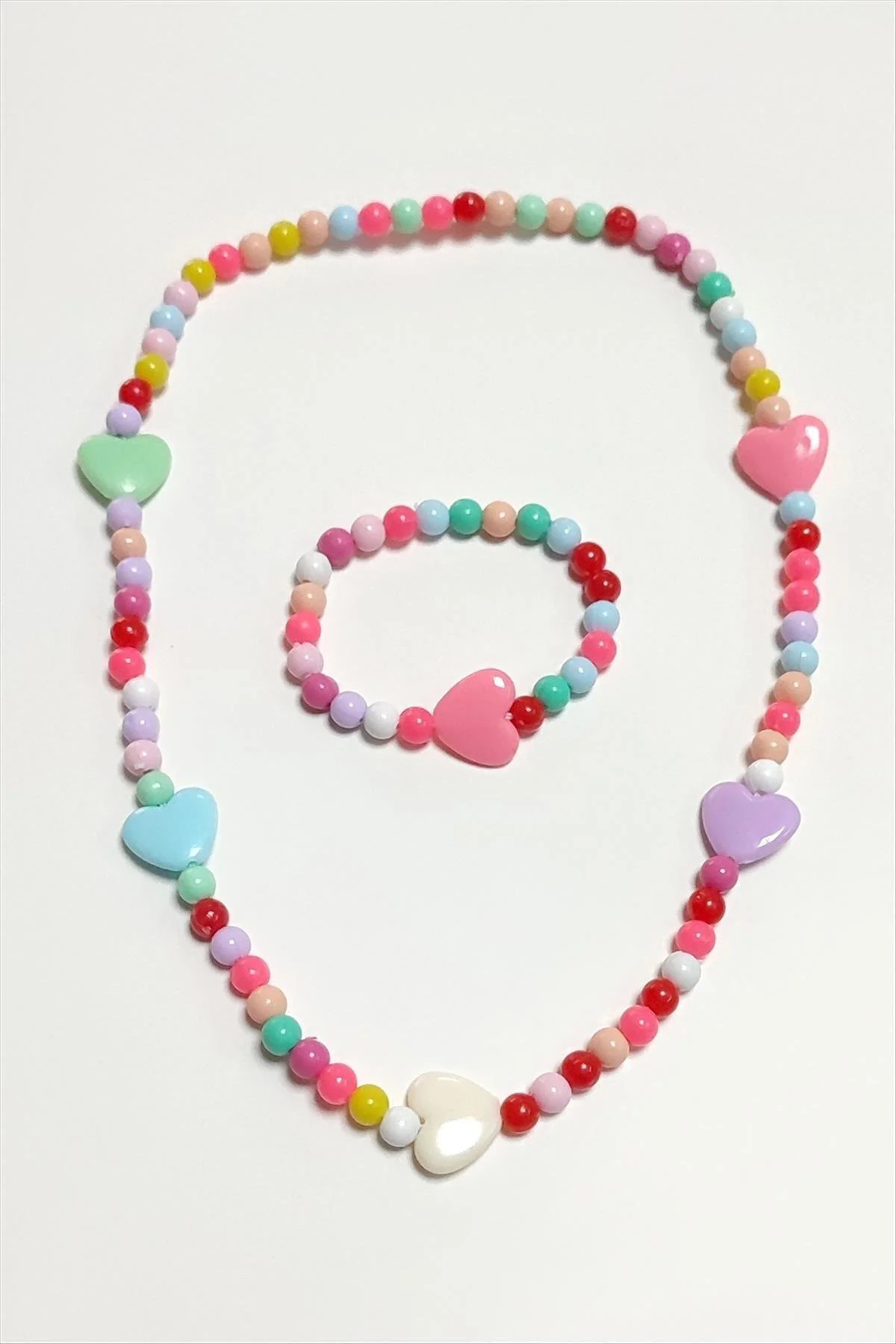 MTXDPN Kalp Boncuk Çocuk (181757) Set Kolye-Renkli