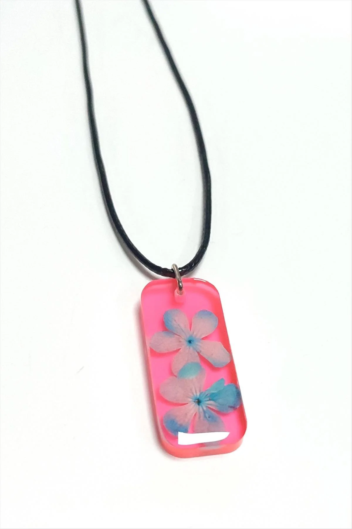 MTXDPN Kartopu Çiçeği Dikdörtgen Epoksi (165715) Kolye-Açık Pembe