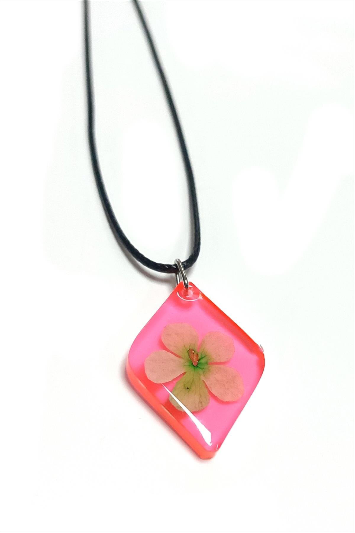 MTXDPN Kartopu Çiçeği Baklava Dilimli Epoksi (165713) Kolye-Açık 