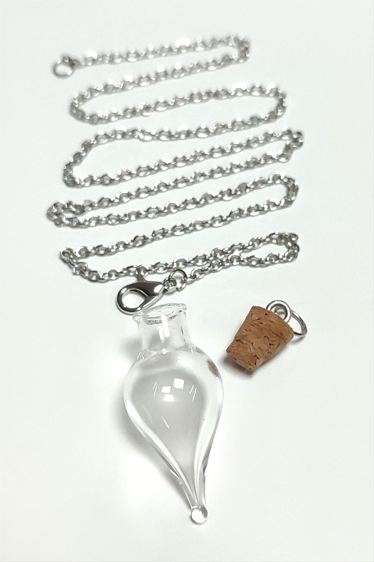 MTXDPN Mantar Kapaklı Boş Fanus Canlı (161209) Kolye-Gümüş Rengi