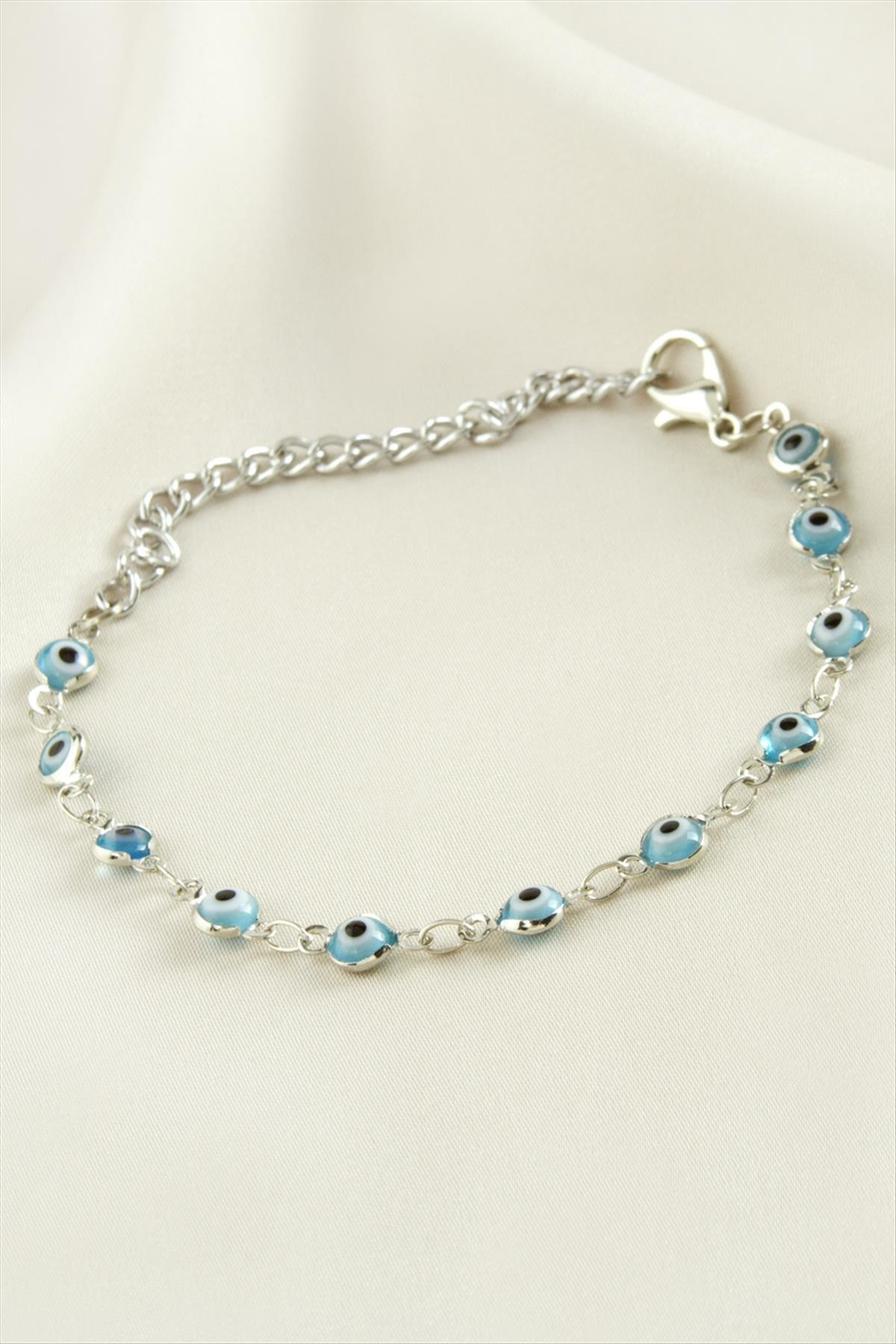 MTXDPN Nazar Boncuk Mineli (180205) Bileklik-Açık Mavi