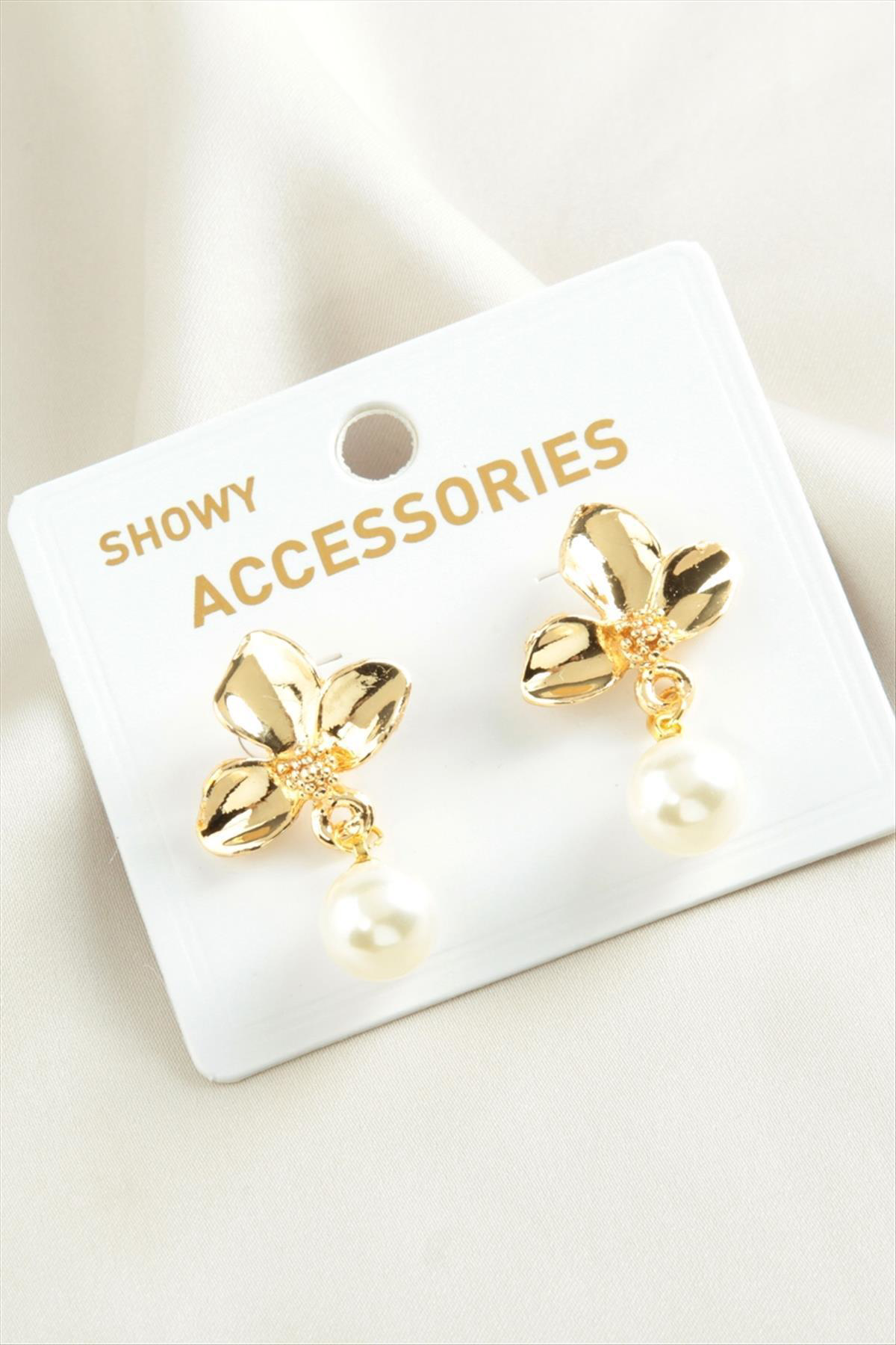 MTXDPN Orkide Trend (155648) İnci Küpe-Sarı