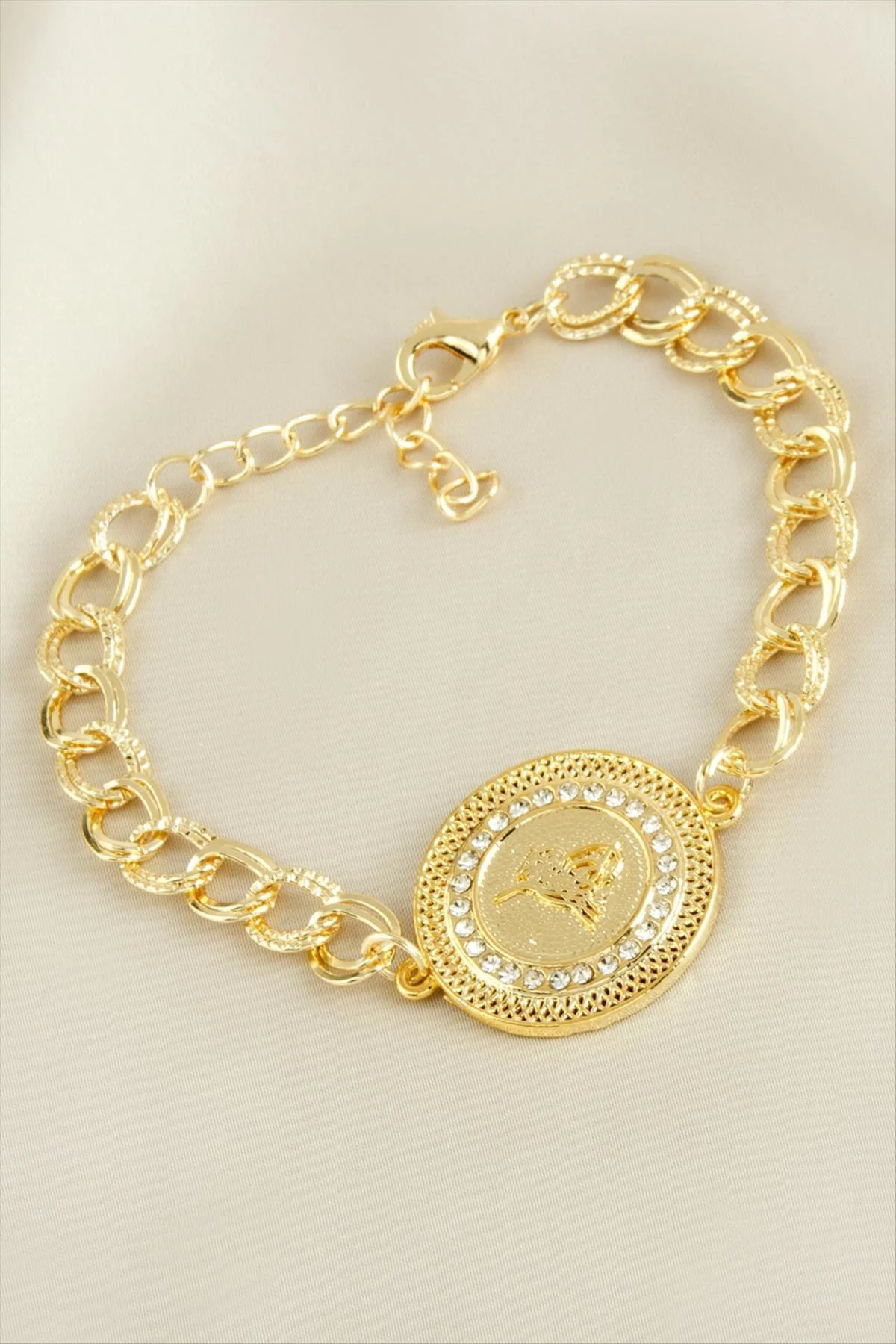 MTXDPN Osmanlı Tuğrası (150703) Taşlı Bileklik-Sarı