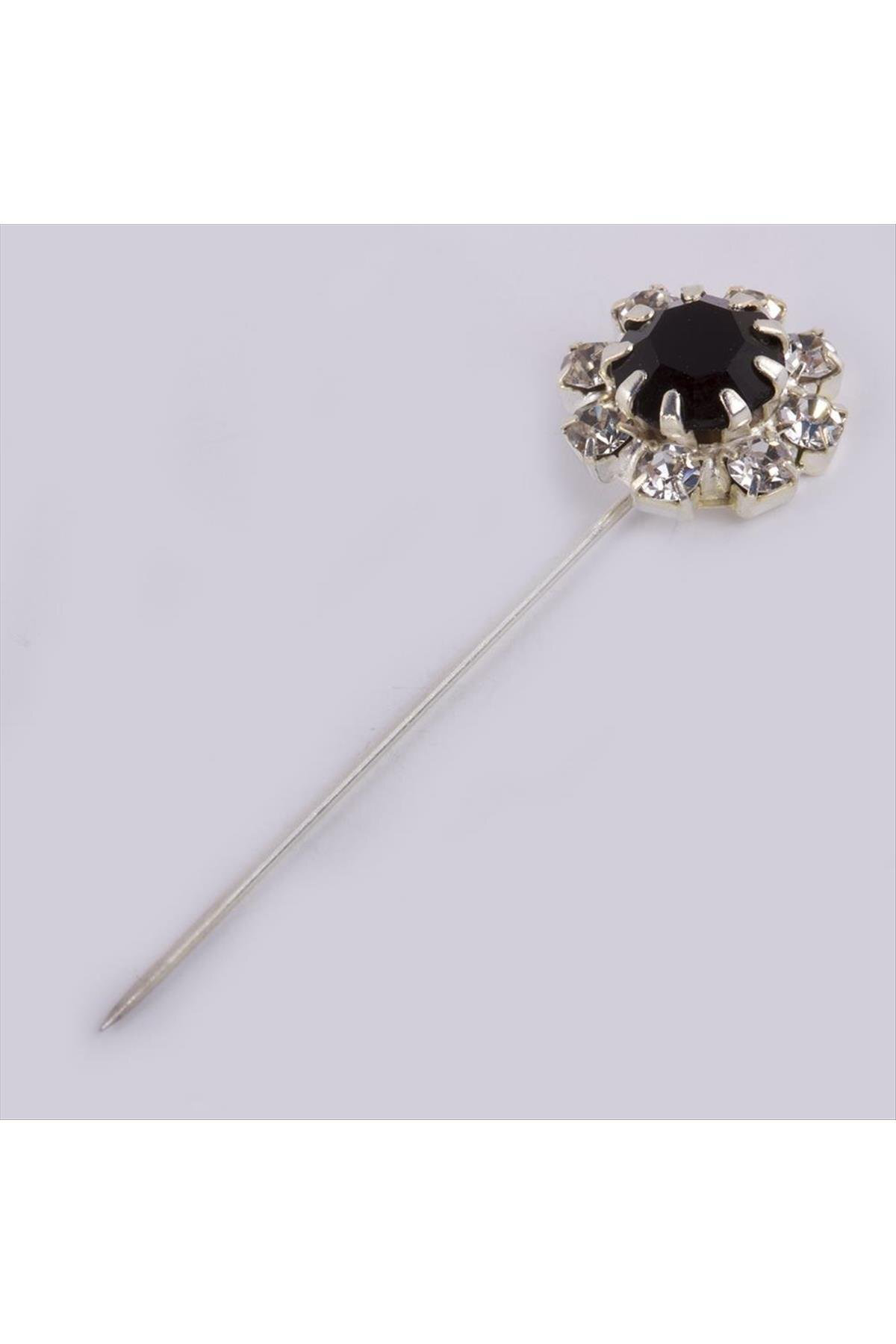 MTXDPN Taşlı (164453) Eşarp İğnesi-Siyah