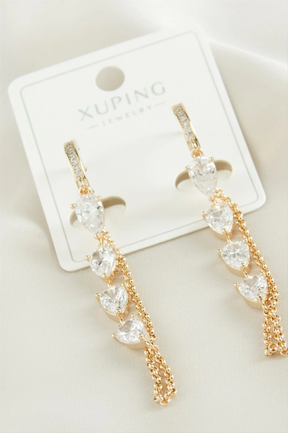 MTXDPN Xuping Damla Sallantılı Zirkon Taşlı Lüks (154958) Çelik K