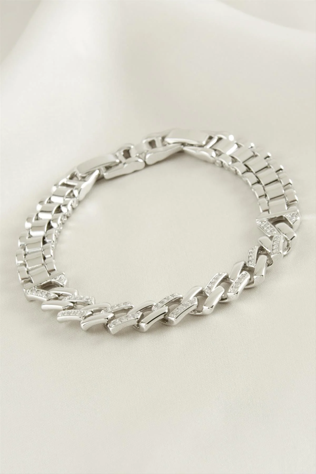 MTXDPN Xuping Zikzak Zirkon Taşlı Lüks (152111) Çelik Bileklik-Sa