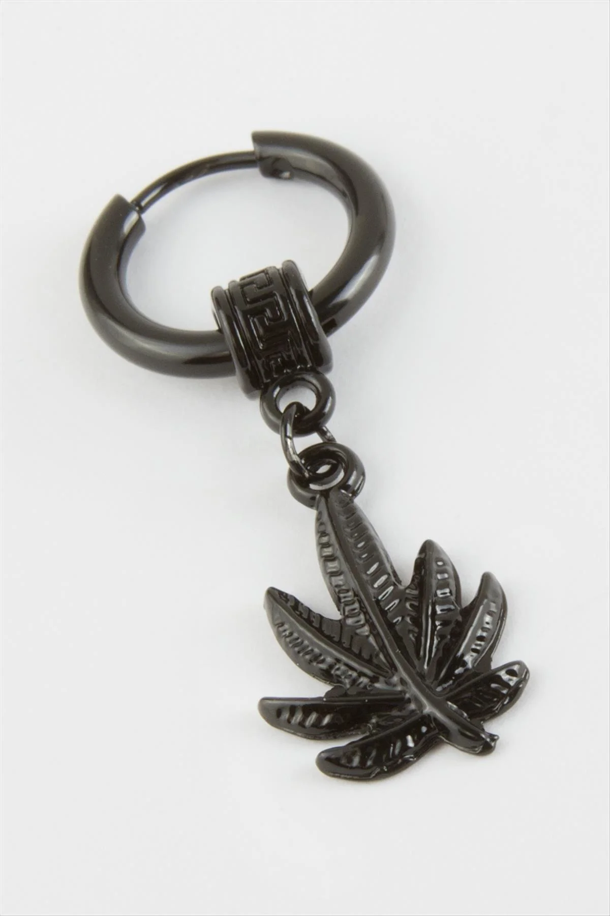 MTXDPN Yaprak Erkek (174911) Çelik Küpe-Siyah