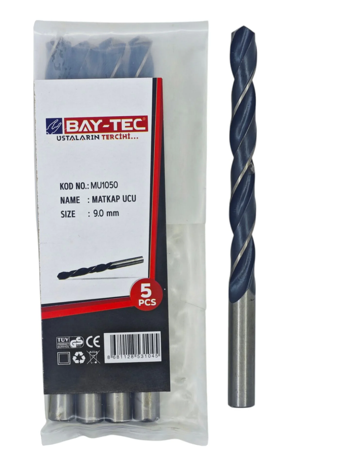 MU1050   Bay-Tec Hss Matkap Ucu 9.0mm (Siyah-Beyaz)
