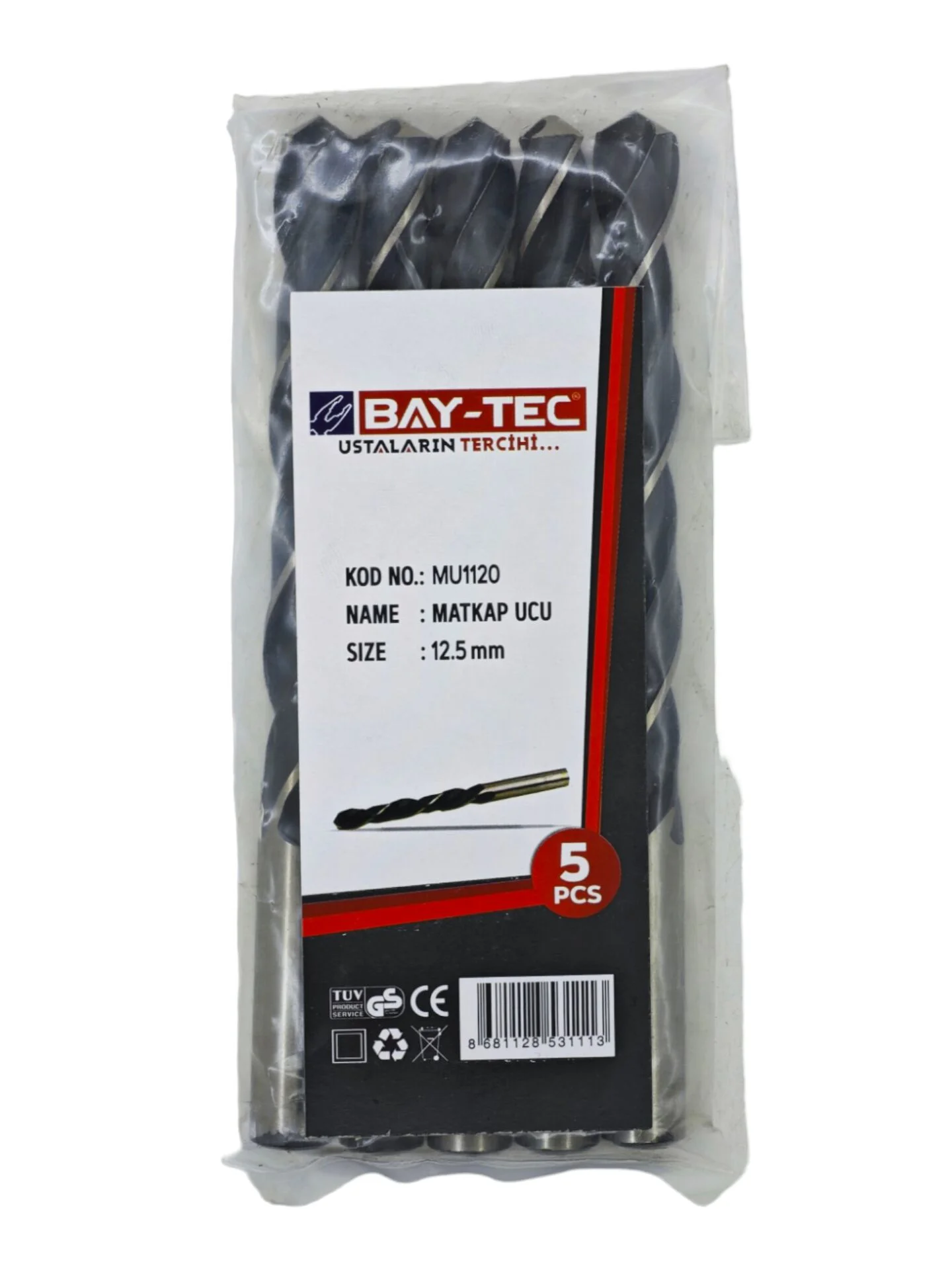 MU1120   Bay-Tec Hss Matkap Ucu 12.5mm (Siyah-Beyaz)