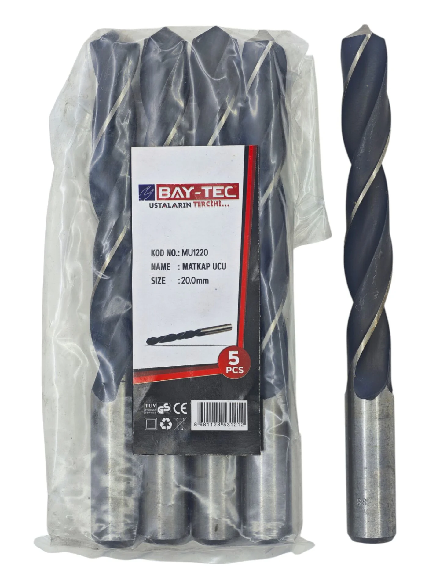 MU1220   Bay-Tec Hss Matkap Ucu 20.0mm (Siyah-Beyaz)