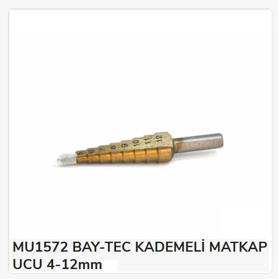 Mu1572   Bay-Tec Kademeli Matkap Ucu 4-12Mm