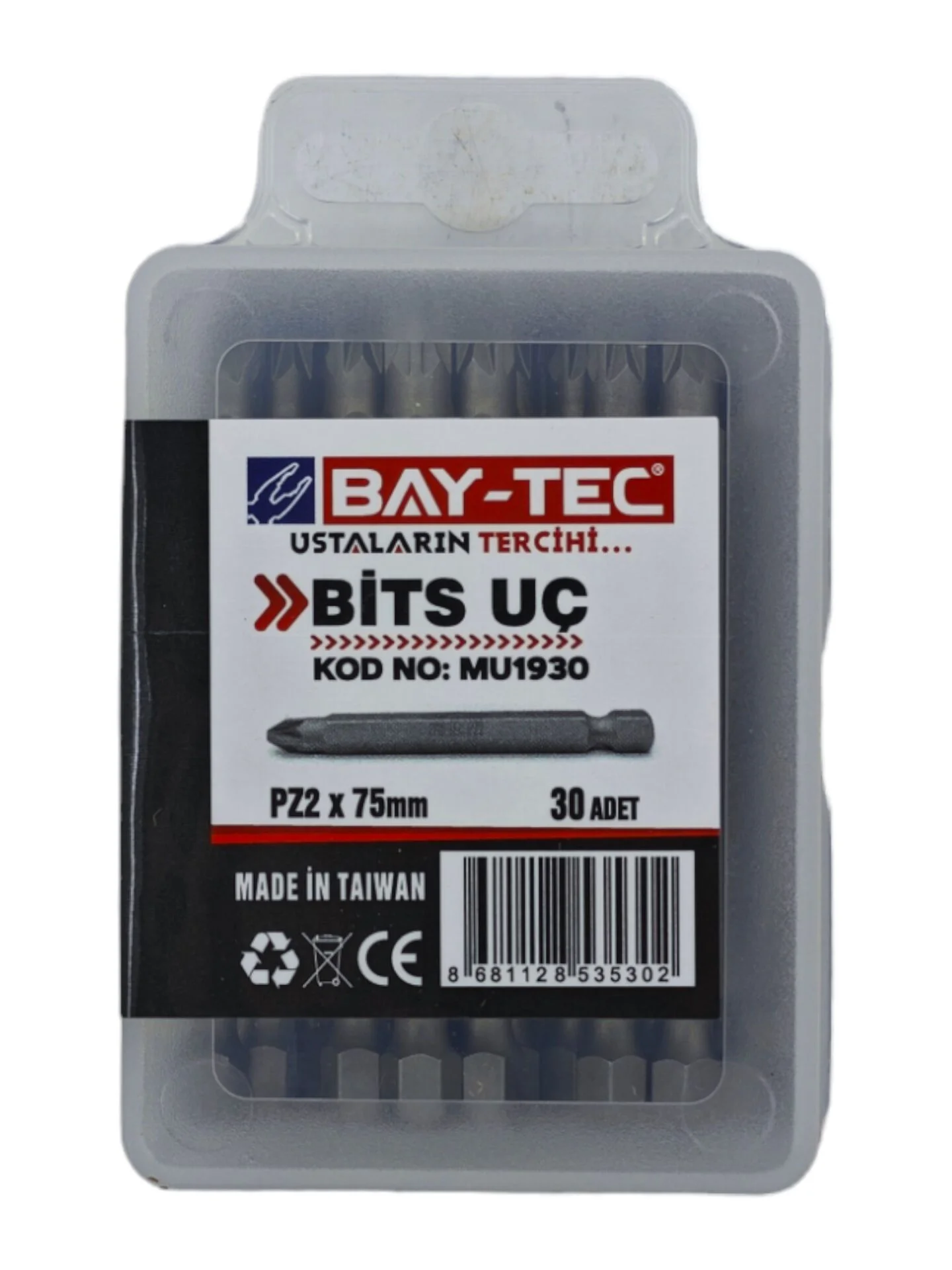 Mu1930   Bay-Tec Kare Pozi Bits Uç Pz2*75Mm