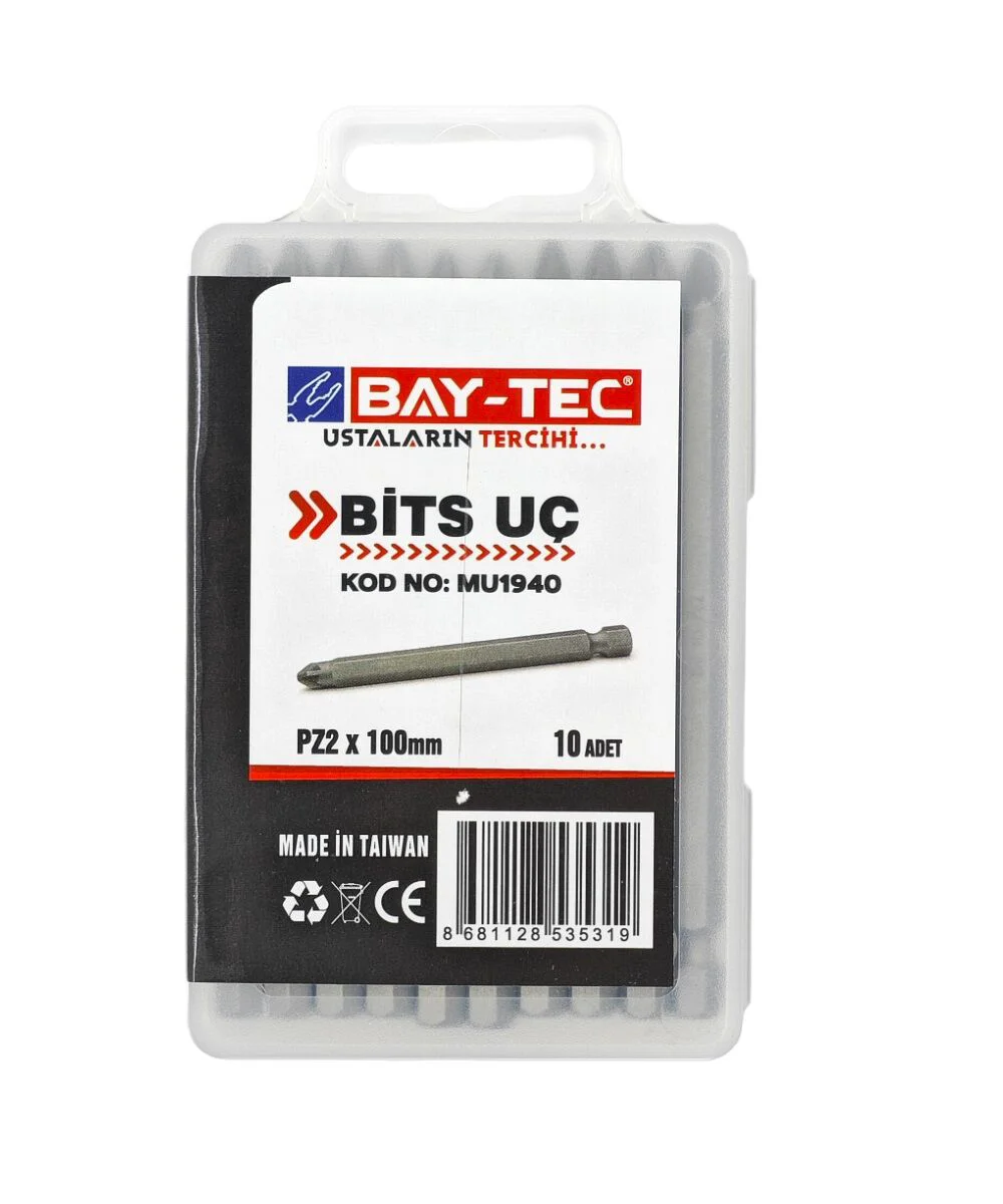 Mu1940   Bay-Tec Kare Pozi Bits Uç Pz2*100Mm