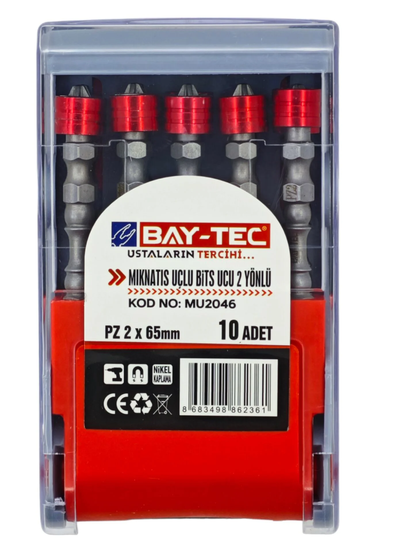 Mu2046   Bay-Tec Miknatıs Uçlu Bits Uç Pz 65Mm - 2 Yönlü