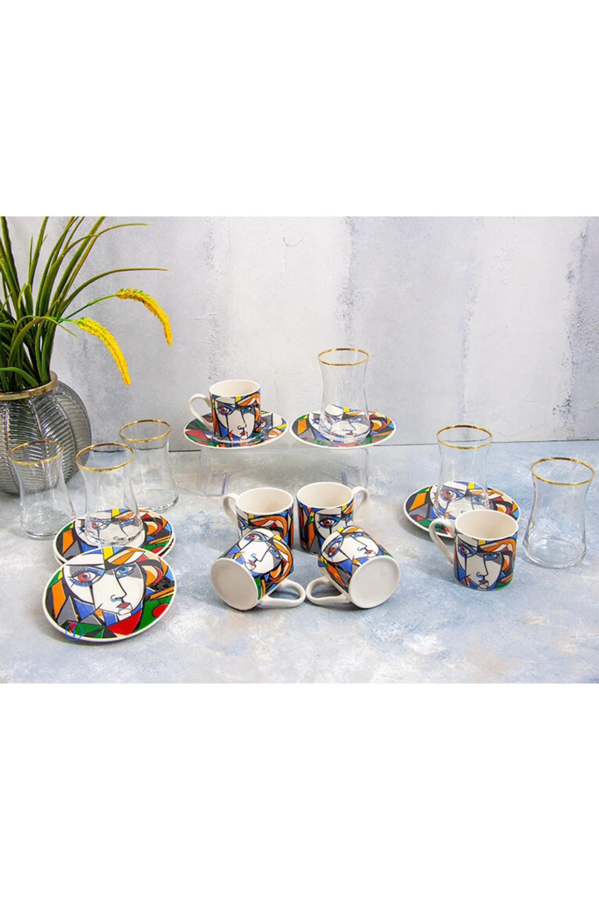 MUBA CONSEPT SEMENTA 18 PARÇA ÇAY VE KAHVE FİNCANI TAKIMI
