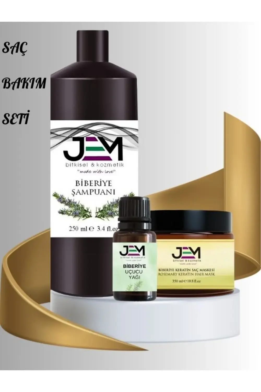 Mucizevi Saç Seti Biberiye Şampuanı Biberiye Yağı Biberiyeli Saç