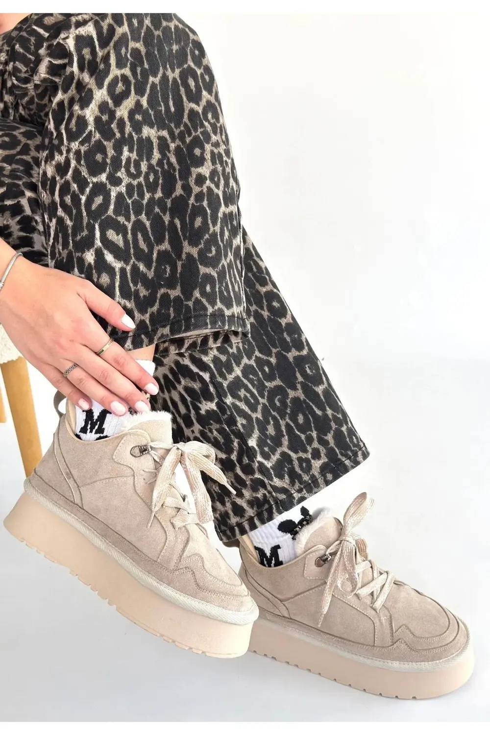 Muden Bej Süet Bağcıklı Bot Muden Bej Süet Bağcıklı Bot