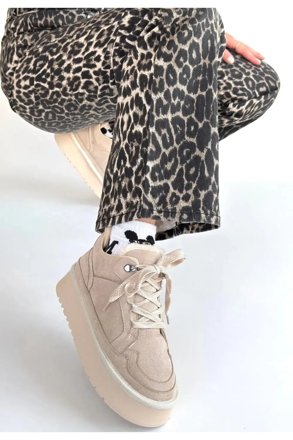 Muden Bej Süet Bağcıklı Bot Muden Bej Süet Bağcıklı Bot