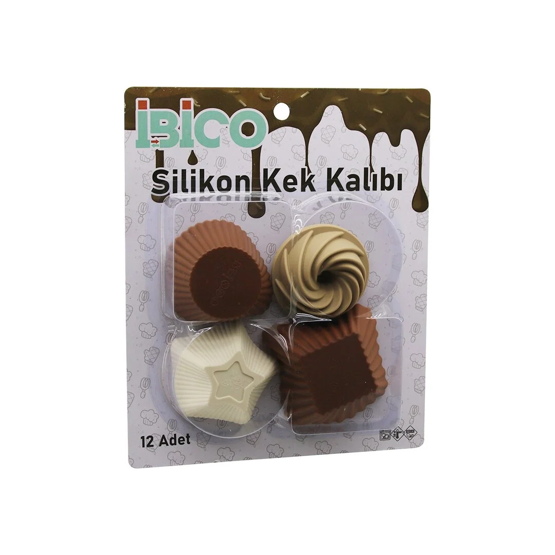 Muffin Kek Kalıbı Seti - 12'li Paket - Karışık Şekilli Set