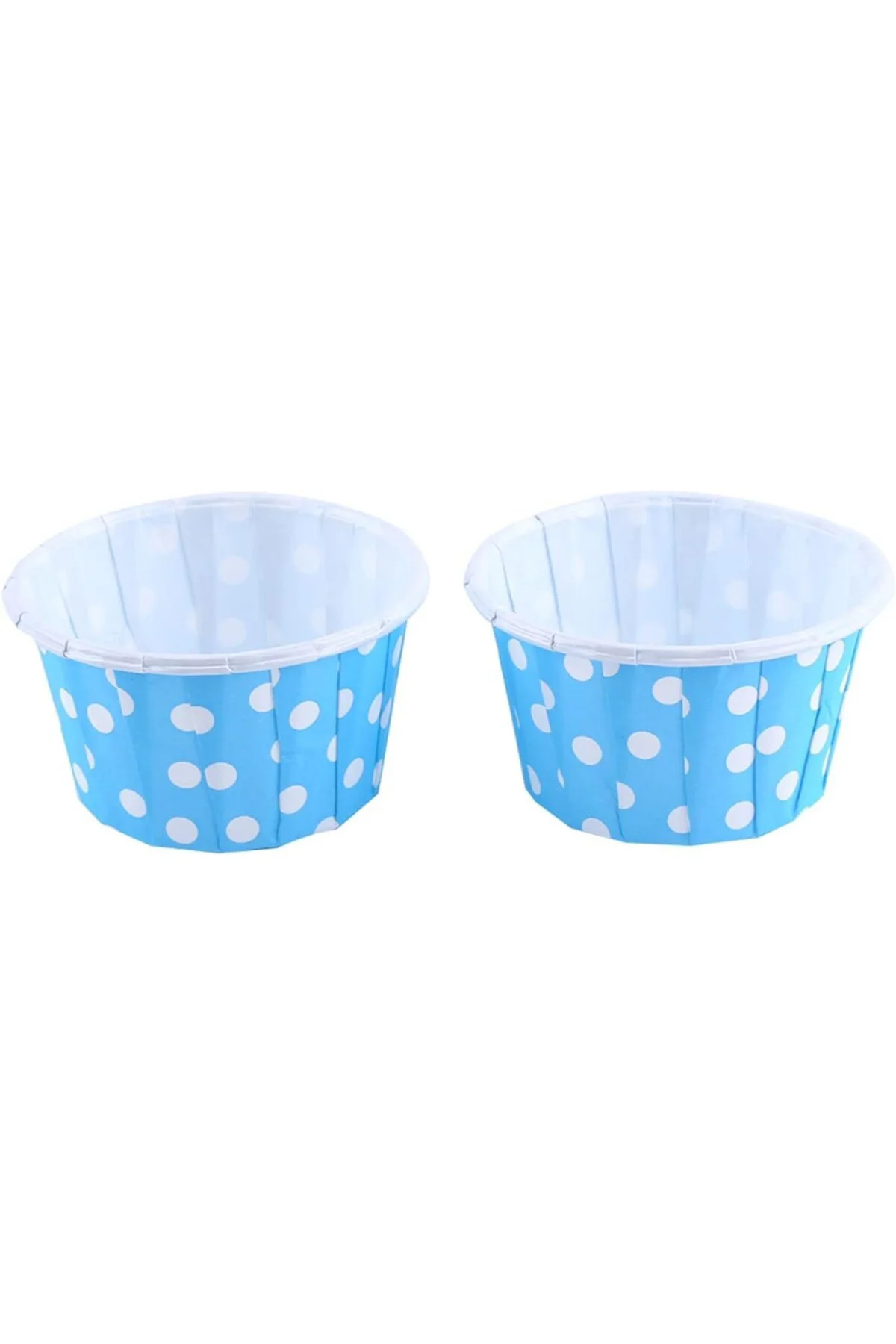 Muffin Kek Kapsülü Açık Mavi Puantiye Büyük Boy 50li