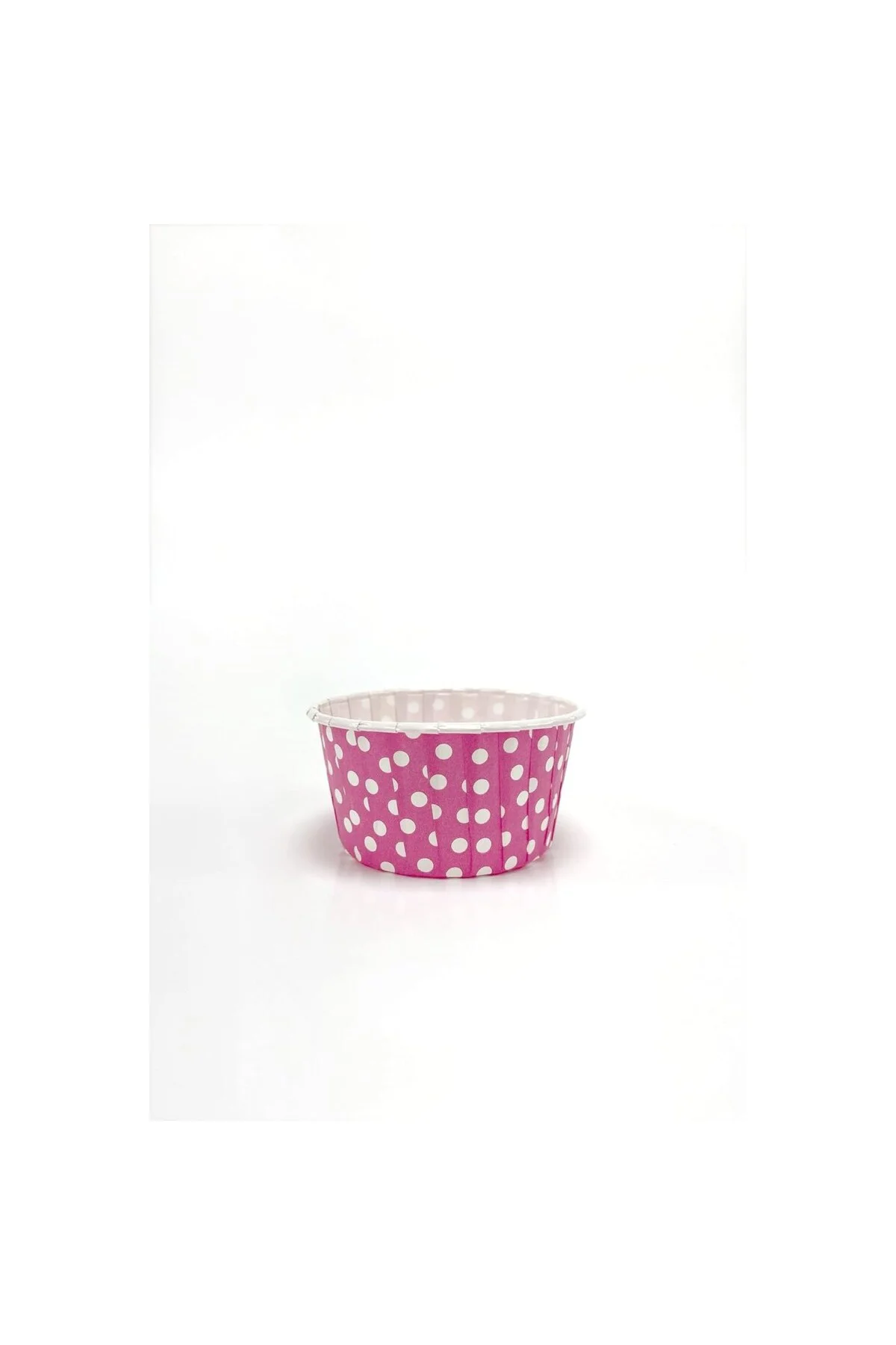 Muffin Kek Kapsülü Pembe Puantiye Büyük Boy 50li