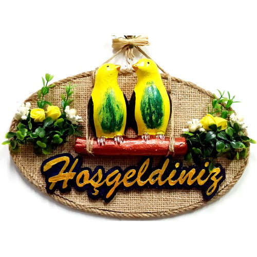 Muhabbet Kuşlu Hoşgeldiniz Kapı Süsü Muhabbet Kuşlu Hoşgeldiniz Kapı Süsü