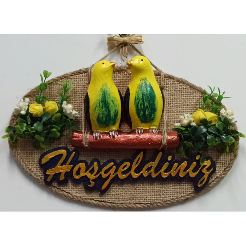 Muhabbet Kuşlu Hoşgeldiniz Kapı Süsü Muhabbet Kuşlu Hoşgeldiniz Kapı Süsü