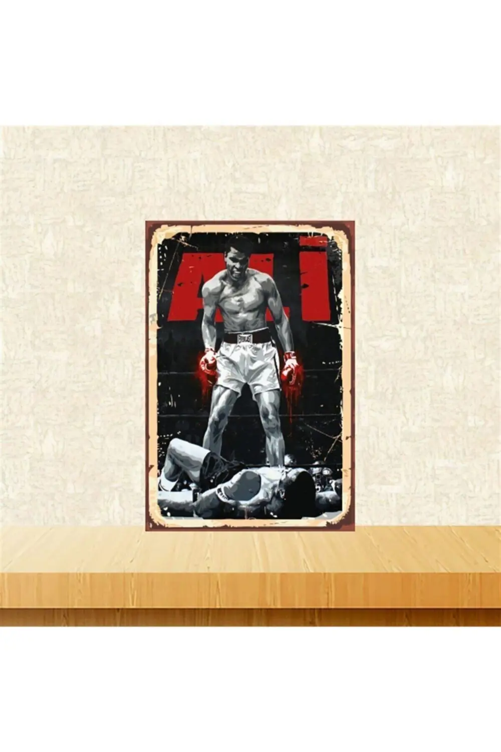 Muhammed Ali 20-30 Cm Retro Ahşap Tablo Tkfx5312