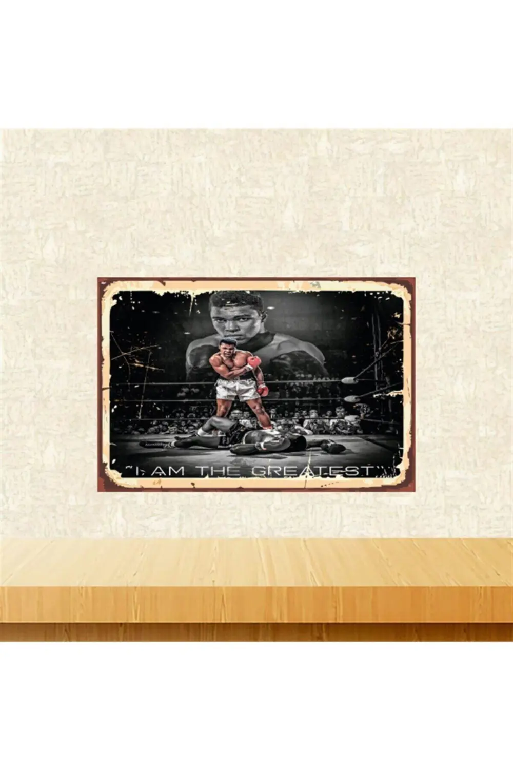 Muhammed Ali I Am The Greastest 20-30 Cm Retro Ahşap Tablo Tkfx57