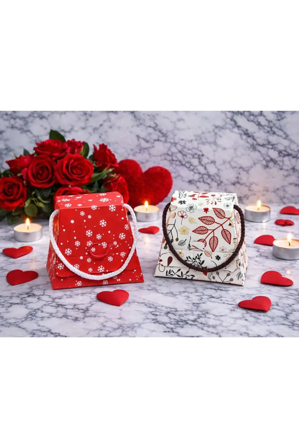 Muhteşem 2’li Hediyelik Karton Çanta–Özel Günler & Sevgililer Gün