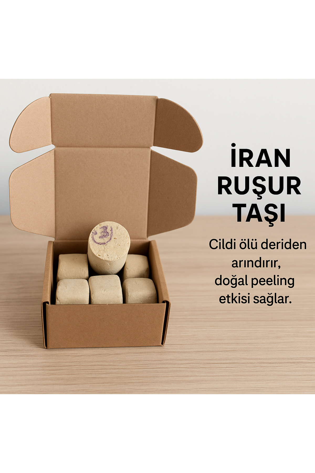 Mühürlü İran Ruşur Taşı 6 Adet – Doğal Yüz Temizleyici ve Beyazla