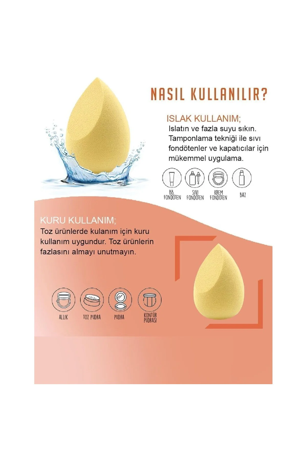 MUJGAN 4'lü Kutulu Makyaj Süngeri Seti