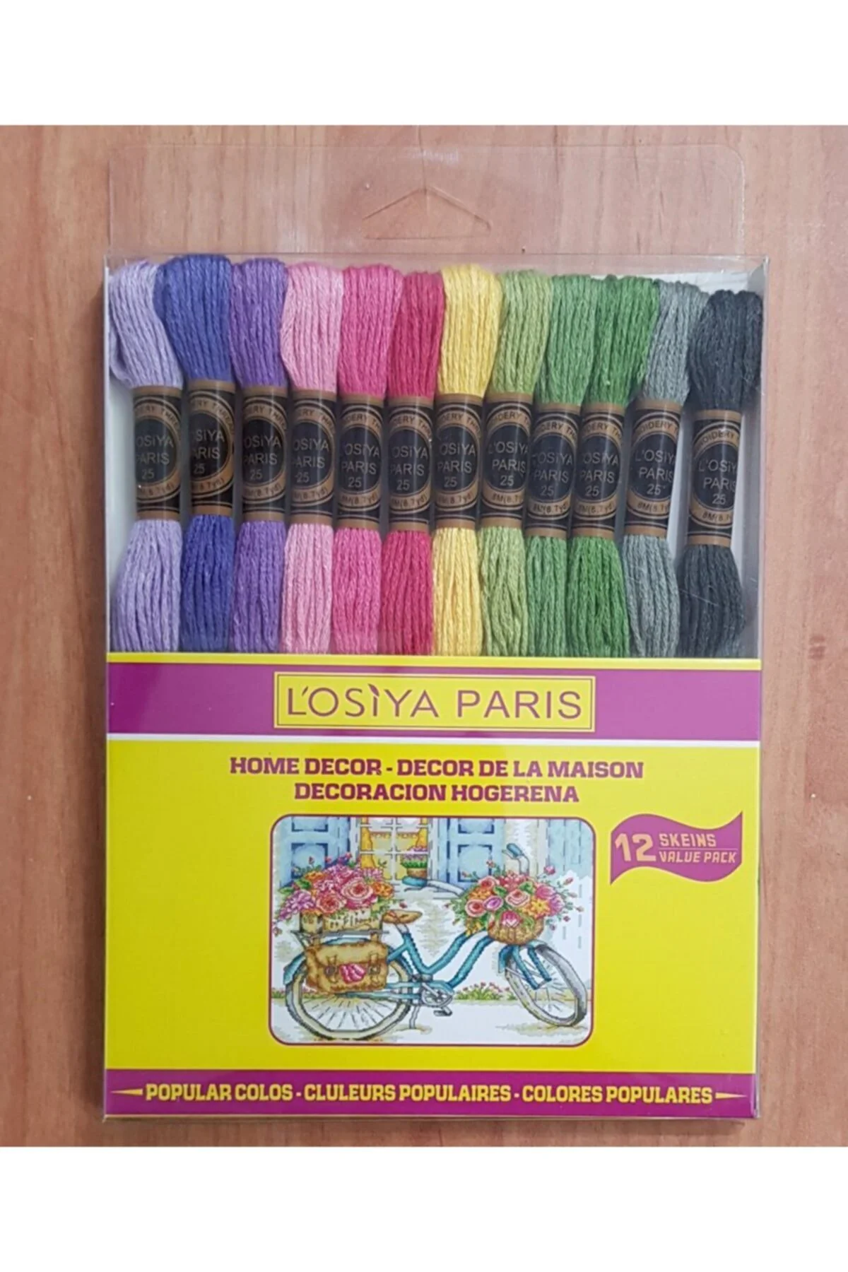 Muline Ip - 12 Adet Çileden Oluşan Kanaviçe Ip Seti - ( Sarı Kutu