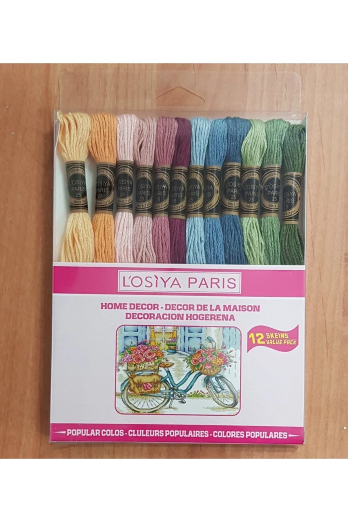 Muline Ip - 12 Adet Çileden Oluşan Kanaviçe Ip Seti - ( Pembe Kutu )