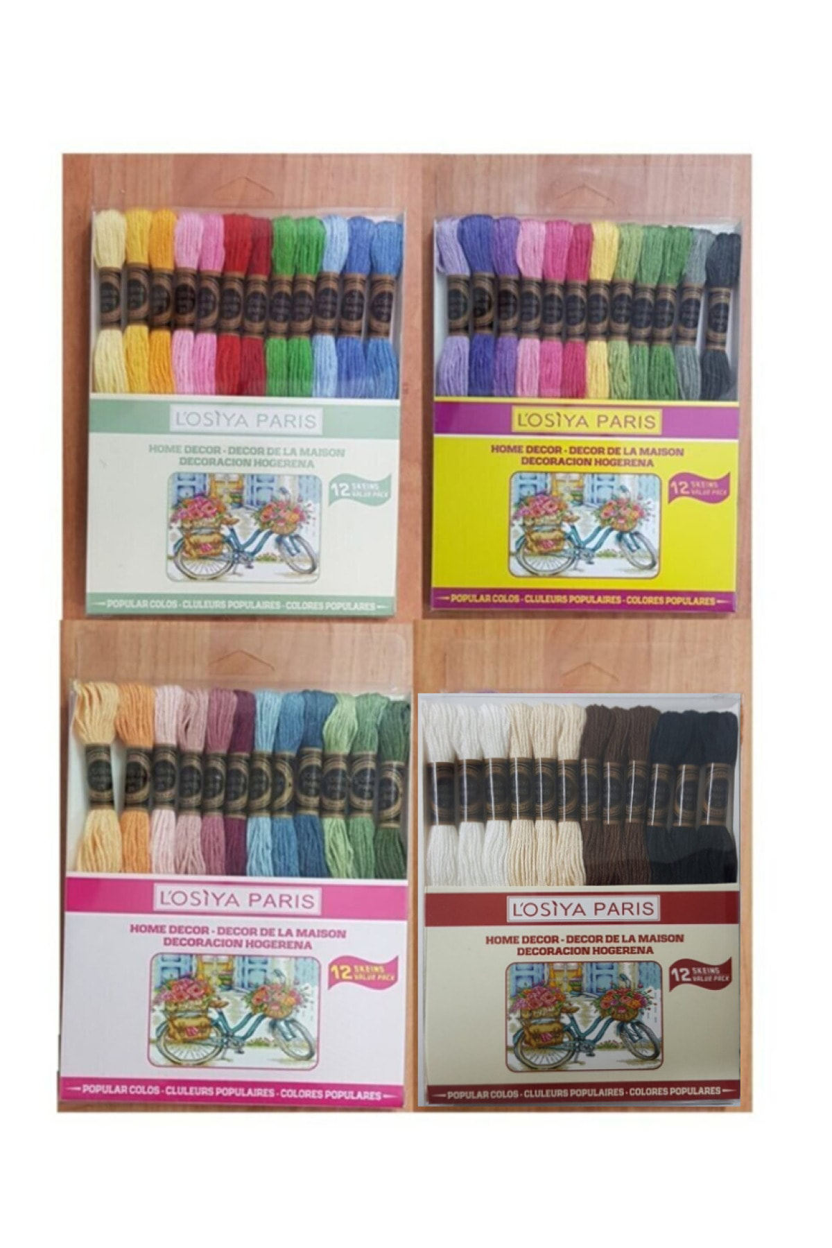 Tuhafiyecimiz Muline İp - 48 Adet Karışık Renklerde Muline Çilesi