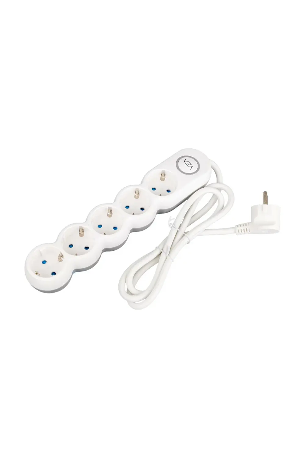 Mullkrg Krg01 Ve-2S5S 5Li 1,5 Metre Kablolu Anahtarlı Beyaz Akım