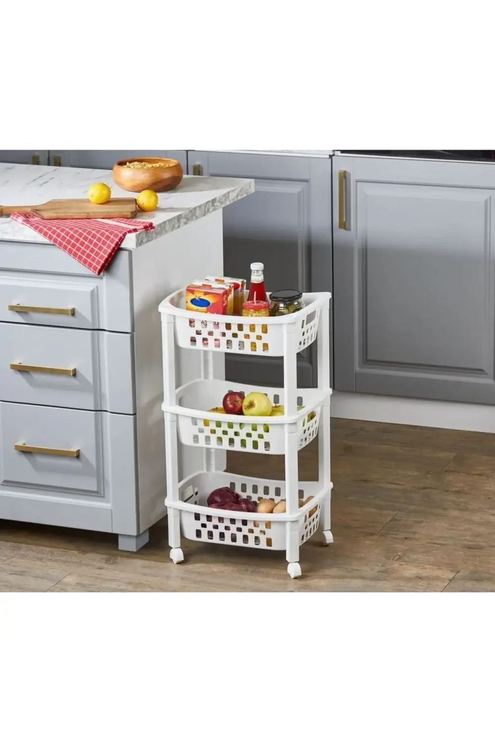 Multi 3 Katlı Sepet Düzenleyici 40 x 29,5 x 70 cm Org-78