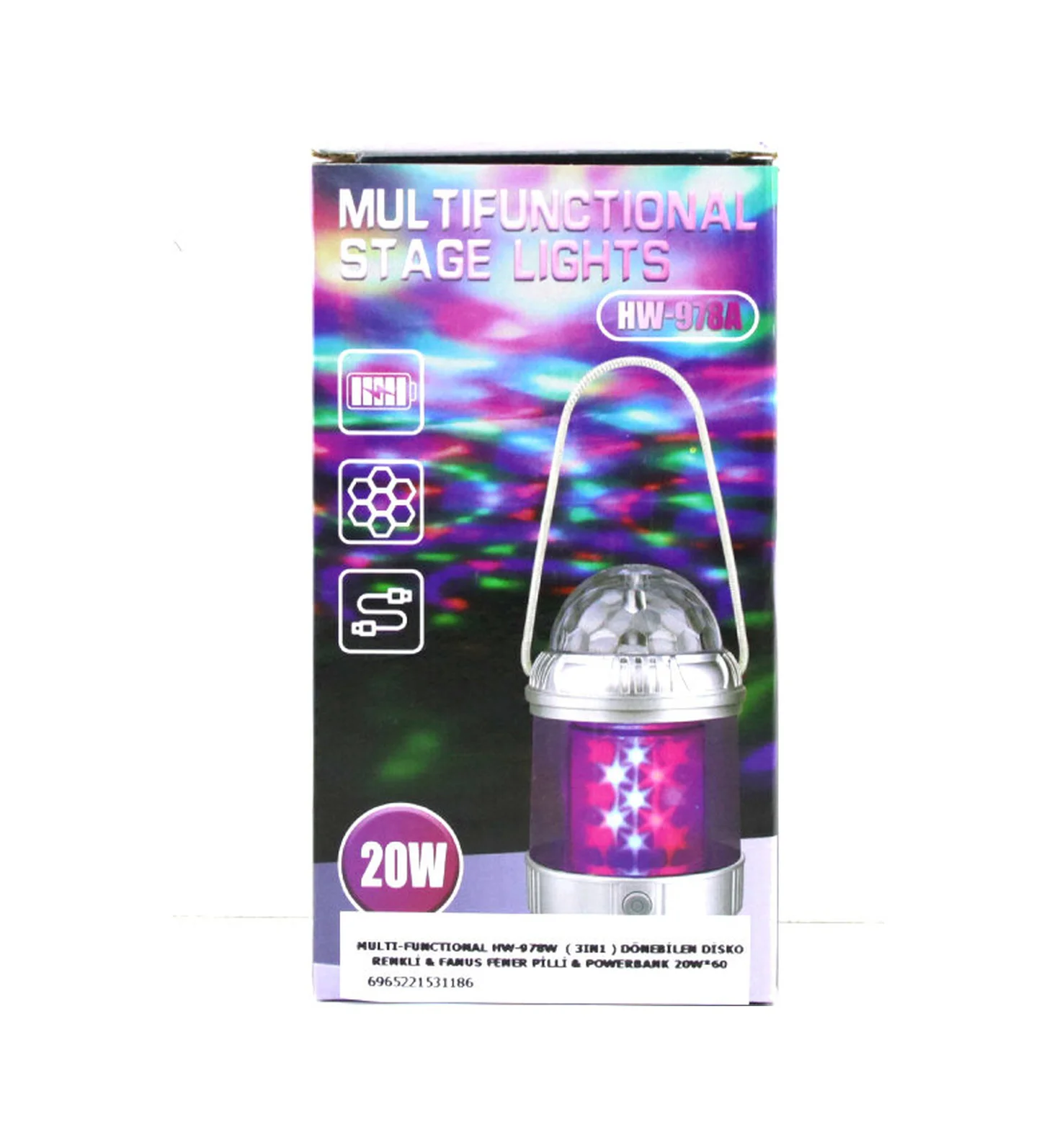 Multı-functıonal 3ın1 Dönebilen Disko Renkli - Fanus Fener Pilli - Powerbank 20w Hw-978w 5224 Diğer Multı-functıonal 3ın1 Dönebilen Disko Renkli - Fanus Fener Pilli - Powerbank 20w Hw-978w 5224 Diğer