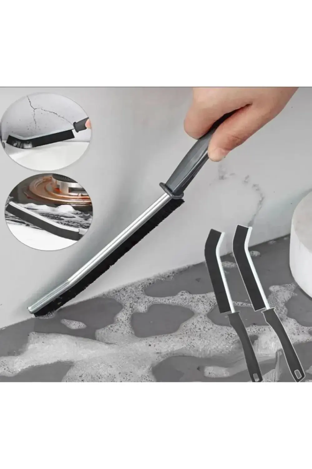 Multi İnce Temizlik Fırçası Derz Arası Banyo Mutfak Lavabo Detay